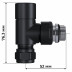Набор термостатический угловой Royal Thermo Design Pro 15мм М30х1,5 (Черный)