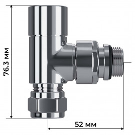Набор термостатический угловой Royal Thermo Design Pro 15мм М30х1,5 (Хром)