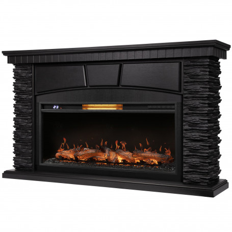 Каминокомплект: Очаг Royal Thermo Aurora RTFP/P-AR40LS, портал Porto 42/40/36 камень чер. шп. венге