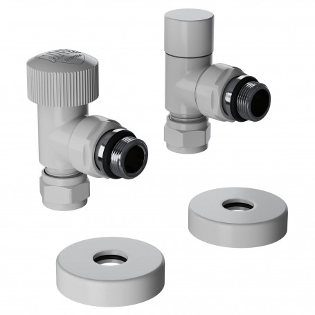 Набор термостатический угловой Royal Thermo Design Pro 15мм М30х1,5 (Белый)