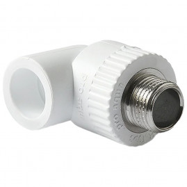 Угольник комбинированный полипропиленовый PPRC НР 32х1/2" Pro Aqua НР, белый (уп. 5 шт)
