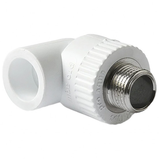 Угольник комбинированный полипропиленовый PPRC НР 32х1/2" Pro Aqua НР, белый (уп. 5 шт)
