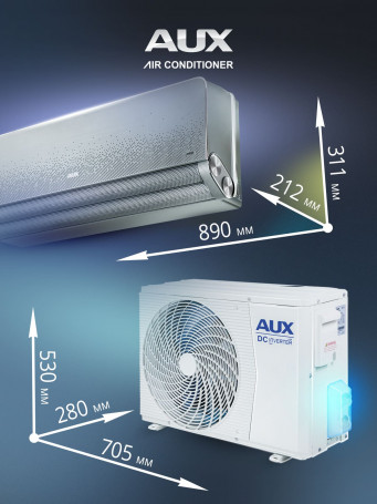 Настенная сплит-система AUX ASW-H12A4/AF-R2DI + AS-H12A4/AF-R2DI, белый