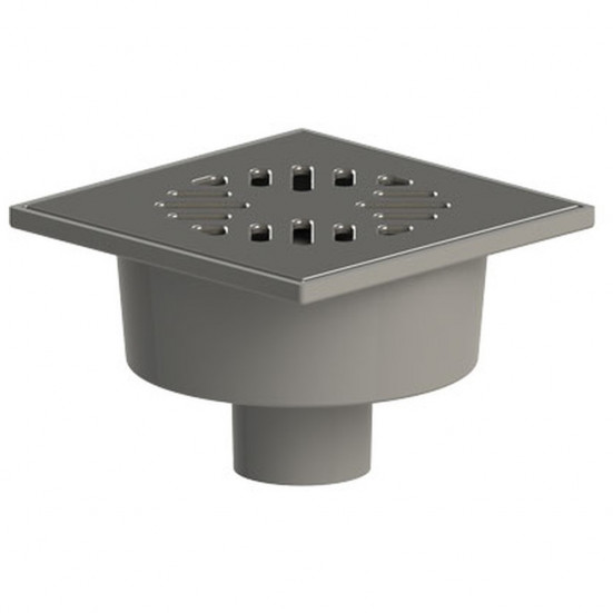 Трап с вертикальным сливом 50 мм пластиковая решетка 150*150 мм гидрозатвор