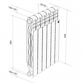 Радиатор Royal Thermo Revolution Bimetall 500 2.0  -  4 секц.