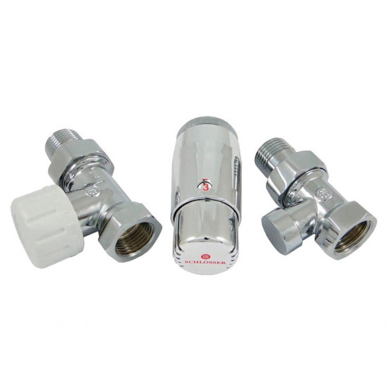 Комплект подключения SCHLOSSER STANDARD MINI 1/2" прямой, хром, с термоголовкой MINI М30х1,5