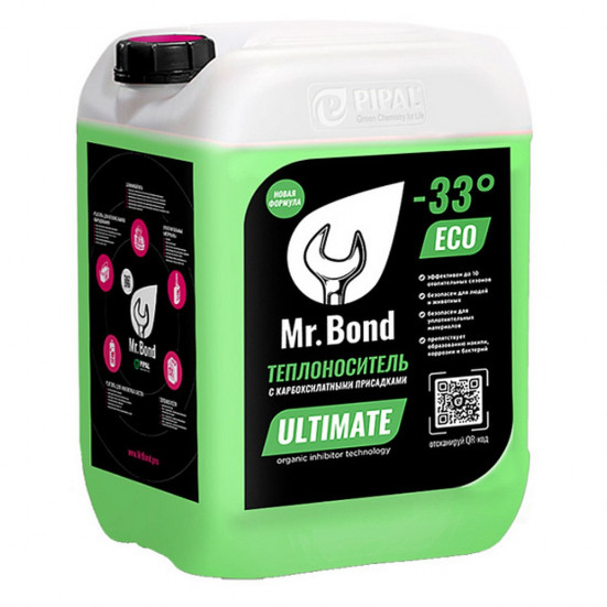 Теплоноситель Mr.Bond -33гр.С на основе пропиленгликоля ULTIMATE 33 ECO, (10кг)