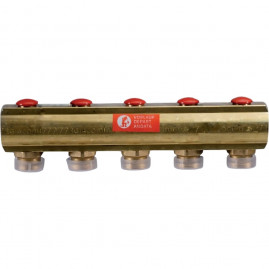 Коллектор Giacomini с отсечными клапанами 1" x 3/4"E /5, R553SY045