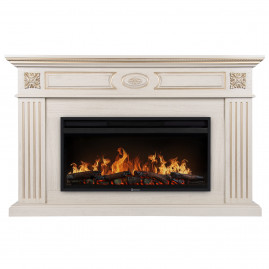 Каминокомплект: Очаг Electrolux EFP/P-4220LS, портал Siena 42/40/36, сл. кость с зол. патиной