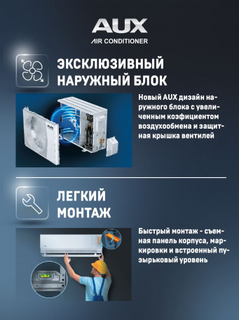 Настенная сплит-система AUX ASW-H18A4/BA-R2DI + AS-H18A4/BA-R2DI, белый