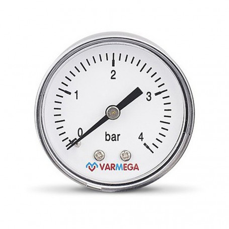 Манометр VARMEGA аксиальный 50 мм, 4 бар, 1/4", VMMT08-500402