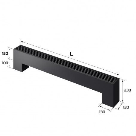 Конвектор напольный Royal Thermo STEP-130/130/1700-2-N-BL-LG-BL