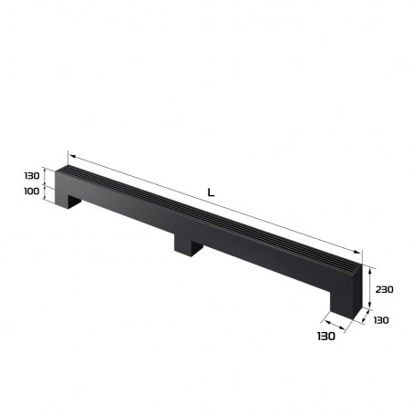 Конвектор напольный Royal Thermo STEP-130/130/2800-2-N-BL-LG-BL